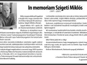 In memoriam Szigeti Miklós (1971 – 2021)…