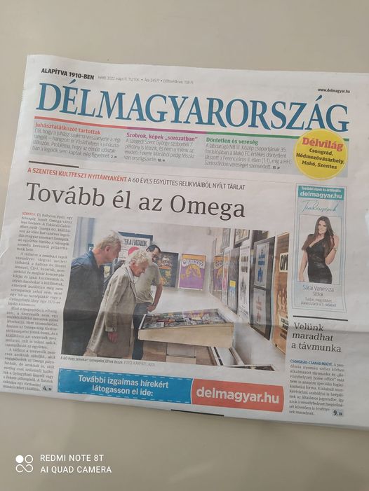 SAJTÓFIGYELŐ A hétfői Délmagyarország (Delmagyar.hu) címoldalán az Omega kiállít…