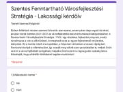 Szentes Fenntartható Városfejlesztési Stratégia – Lakossági kérdőív