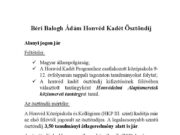 A Magyar Honvédség tájékoztatója a Béri Balogh Ádám honvéd kadét ösztöndíjjal és…