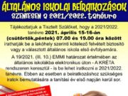 ÁLTALÁNOS ISKOLAI BEIRATKOZÁSOK SZENTESEN a 2021/2022. tanévre…