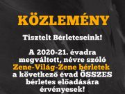 Információ idei bérleteinkkel kapcsolatban….