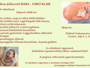 Szülésre felkészítő babaváró-klub indul október 11-től Szentesen, a védőnői terh…
