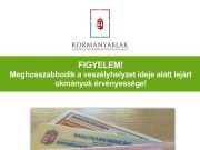 FIGYELEM! – Meghosszabbodnak a lejárt okmányok érvényessége!…