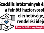 Szociális intézmények és a felnőtt háziorvosok elérhetősége, rendelési ideje…