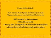 Kollégium az alábbiakra hívja fel a figyelmet!…