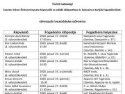 KÉPVISELŐI FOGADÓÓRÁK IDŐPONTJA…