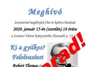 Értesítjük kedves Közönségünket, hogy a Krúdy Gyula Baráti Kör „Ki a gyilkos?” c…