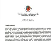 Szabó Zoltán Ferenc polgármester közleménye:…