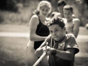 A táborlakók a délelőtt folyamán a szentesi Kurca-folyón a vízenjárást (Lásd: Ho…