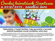 Óvodai beíratások Szentesen a 2018/2019. nevelési évre…