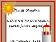 Kedves Olvasóink! Ezen a héten még a megszokott időben várjuk Önöket!…