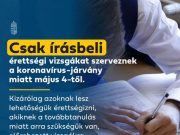 Csak írásbeli érettségi vizsgákat szerveznek a koronavírus-járvány miatt május 4…