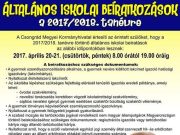 Általános iskolai beíratások Szentesen a 2017/2018. nevelési évre…