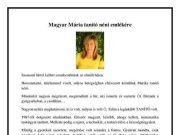 Magyar Mária tanító néni emlékére…
