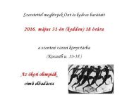 Szeretettel meghívjuk Önt és kedves barátait 2016. május 31-én (kedden) 18 órára…