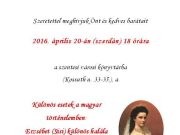 Szeretettel meghívjuk Önt és kedves barátait 2016. április 20-án (szerdán) 18 ór…