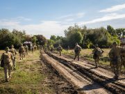 A második Tábori Kihelyezési Héten van túl a műszaki ezred Műszaki Támogató Zász…
