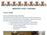 MEGHÍVÓ NYÍLT NAPOKRA a BÖLCSIBE…