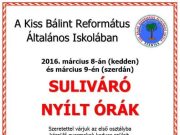 SULIVÁRÓ NYÍLT ÓRÁK…