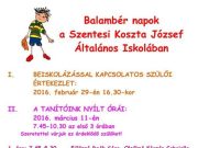 Balambér napok a Szentesi Koszta József Általános Iskolában…