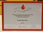 „Véradóbarát munkahely” kitüntetés az Árpádnak…