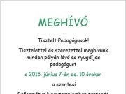 Meghívó PEDAGÓGUS NAPI ISTENTISZTELETRE…