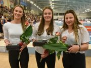 A Magyarország – Olaszország női vízilabda-mérkőzés előtt a szentesi Dr. Rébeli-…