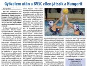 Győzelem után a BVSC-vel játszik a Hungerit…