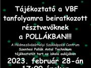 Tájékoztatóra várjuk a VBF tanfolyamunk résztvevőit!…