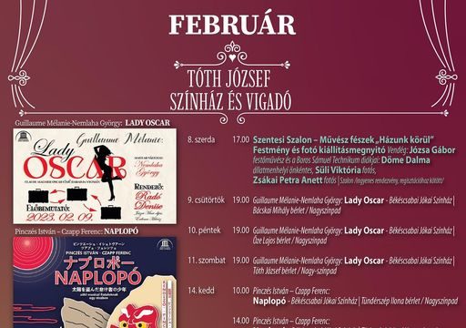 A februári színházi műsor Jegyiroda: Tóth József Színház és Vigadó (Petőfi utca …