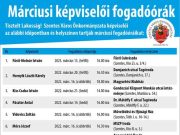 Márciusi képviselői fogadóórák…