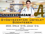 Gyógyszertári ügyelet 2023. április 10-június 12-ig…