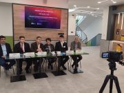 Az elektrotechnikai szakmák kiválóságai a Pollákban rendezett sajtótájékoztatón…