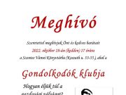 Ma a gondolkodók klubjába várjuk az érdeklődőket….