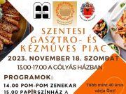Megnyitott a novemberi Szentesi Gasztro Piac
2023. november 18. (szombat) 13:0…