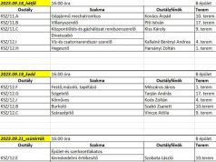 Esti oktatás kezdő időpontja…