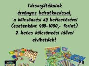 Változtak a társasjátékok kölcsönzési feltételei…