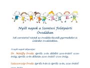 Nyílt napok a Felsőpárti Óvódákban…