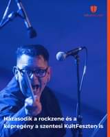 Lehet, hogy egy kép erről: 1 személy és , szöveg, amely így szól: „DÉLMAGYAR Házasodik a rockzene és a képregény a szentesi KultFeszten is”
