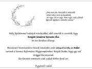 Komjáti Sándorné sz. Keresztes Évát, a Horváth Mihály Gimnázium volt tanárát búc…