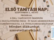 Információk az iskolakezdésről…