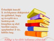 Júniusban beiratkozott diákjaink figyelmébe ajánljuk! Az első napokkal kapcsola…