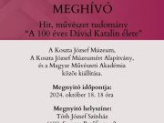 Hit, művészet, tudomány – „A 100 éves Dávid Katalin élete”…