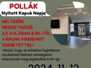 Minden érdeklődőt szeretettel várunk reggel a helyszínen kiválasztható szakmai é…