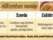 A központi konyha január 27-31. közötti előfizetéses menüje….