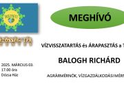 Vízvisszatartás és árapasztás a Tiszán – Előadás Balogh Richárddal…