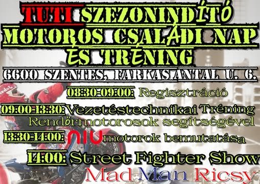 Útlezárás és forgalomkorlátozás a VII. TUTI Szezonindító Családi Motoros Napon…