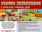 ÓVODAI BEÍRATÁSOK SZENTESEN a 2025/2026. nevelési évre…