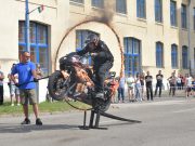 Tűz, füst és adrenalin – Tápai Tamás motoros kaszkadőr show-ja Szentesen…